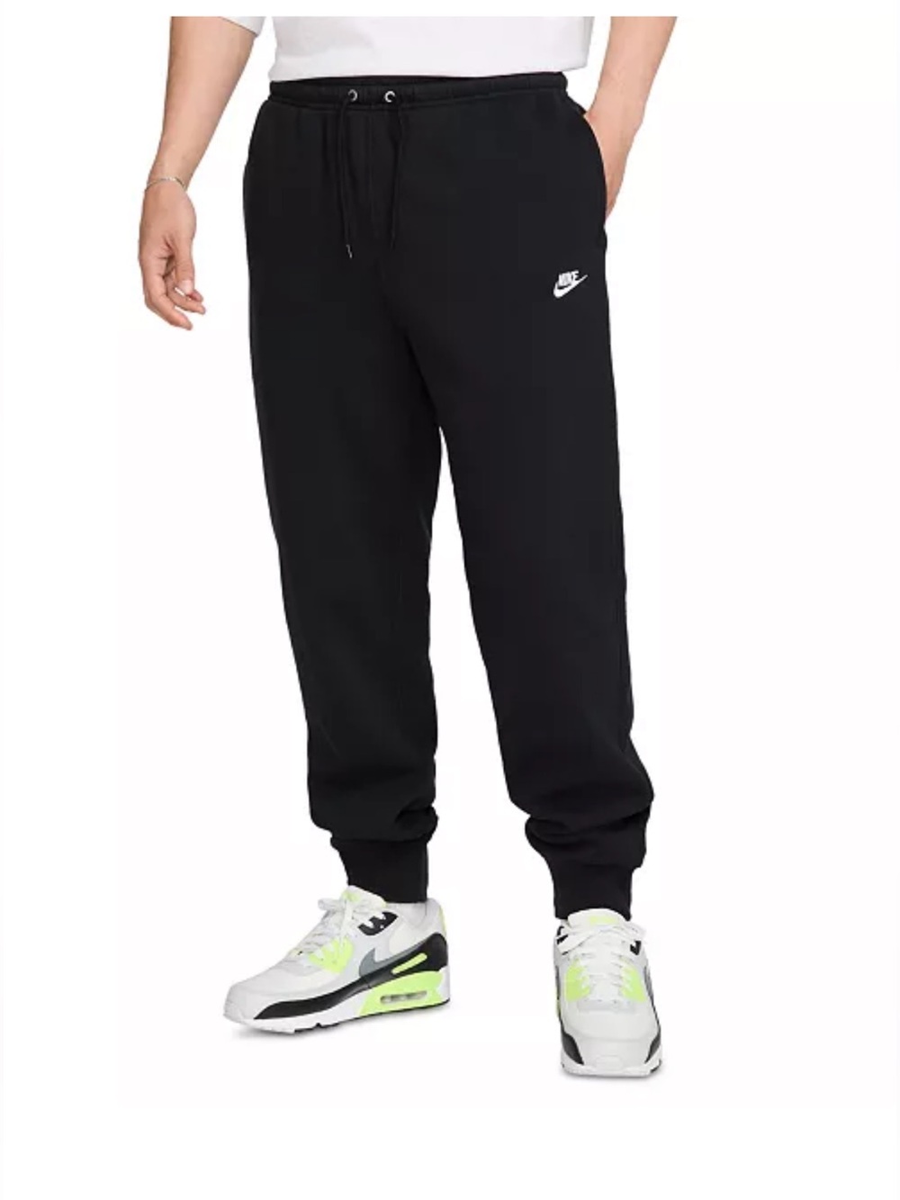 Nike Black Men's Fleece Joggers with Drawcord